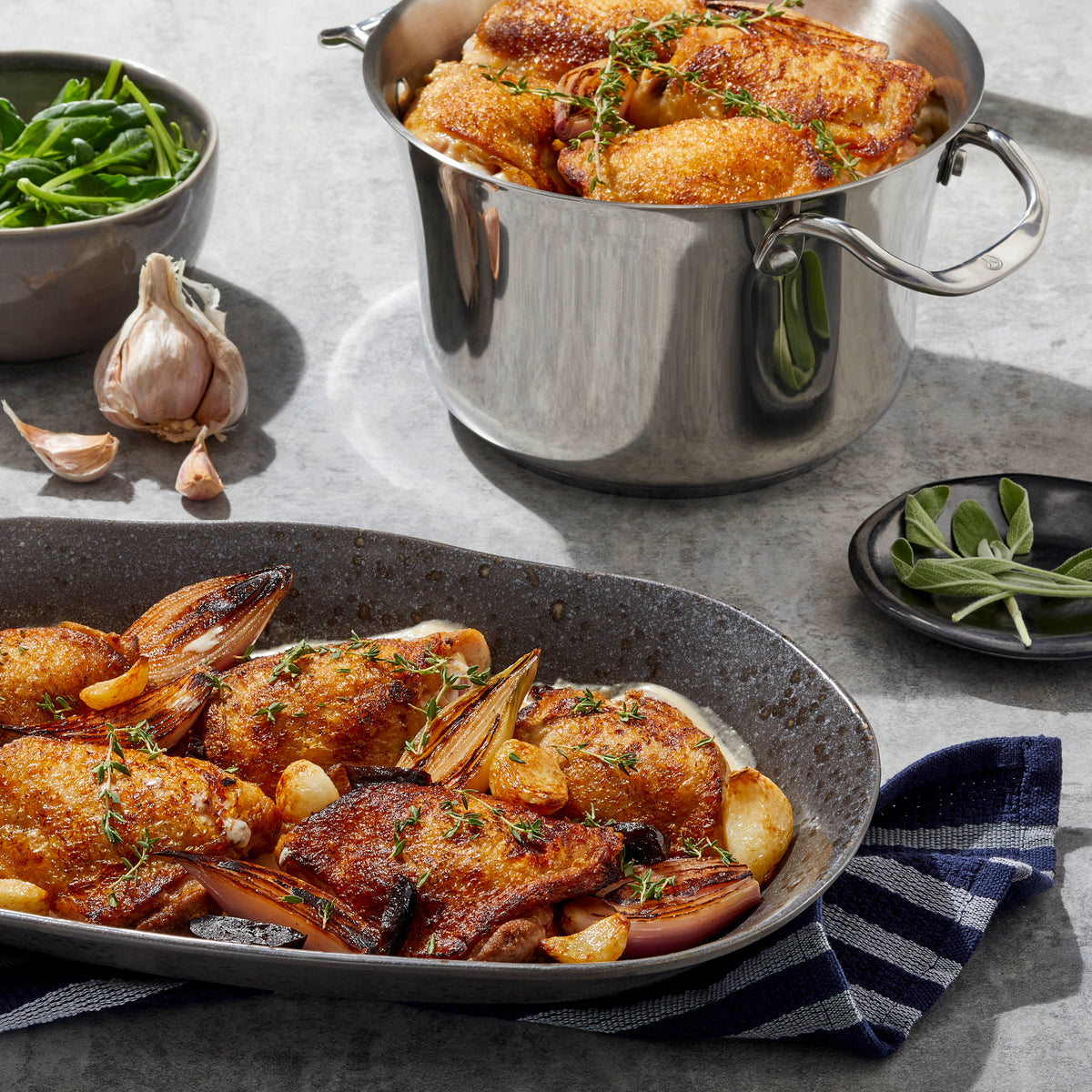 Wine-Braised Chicken with Garlic and Thyme – Paderno